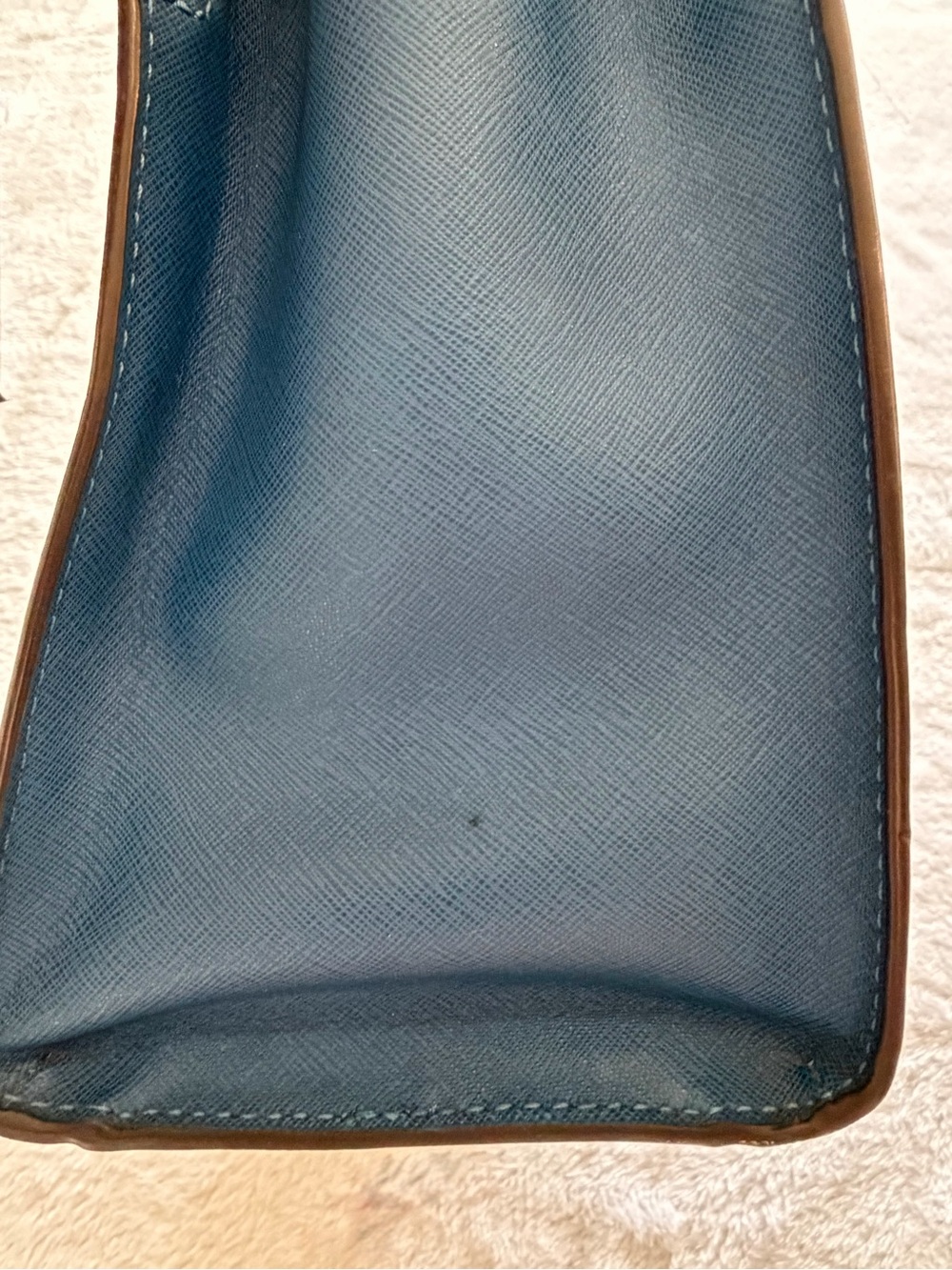 SOLD Michael Kors Dillon Satchel Steel Blue Leather Medium EW Tote Bag MK - Picture 12 of 13